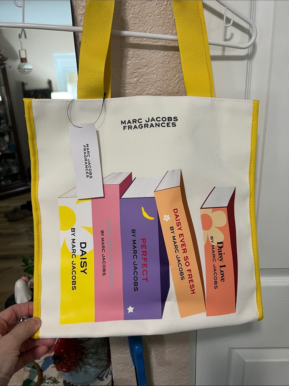 New Marc Jacob’s Yellow & White Tote Bag with Book Print - Brand: Unbranded